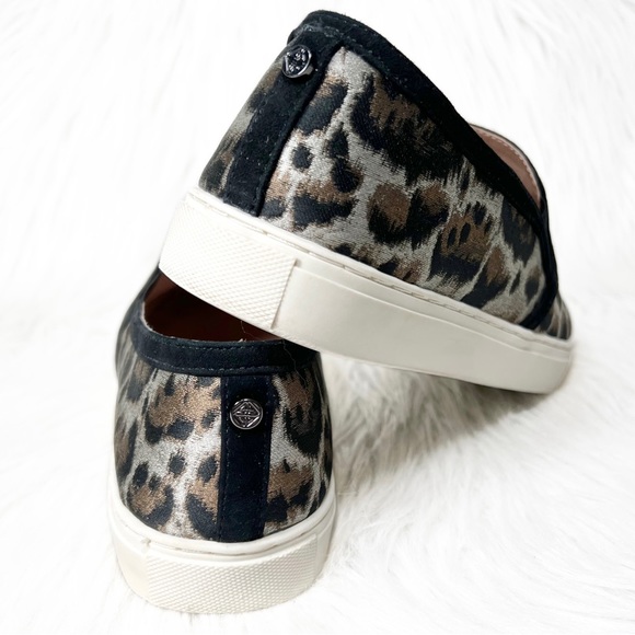 Antonio Melani Metallic Leopard Silver Black Brown Low Top Slip On Sneakers - Picture 4 of 13